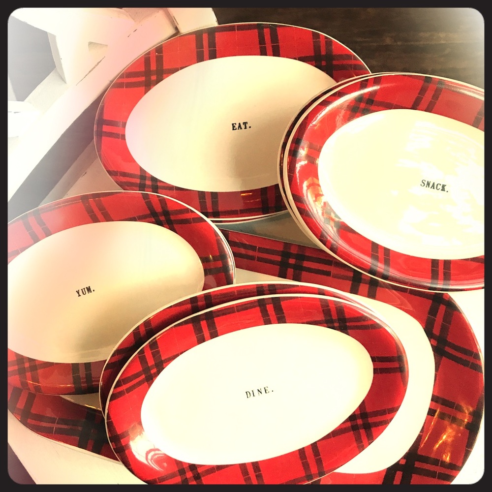 COPY - Rae Dunn Christmas plaid serving tray and …